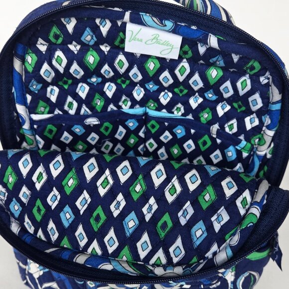 Vera Bradley Mini Backpack Mediterranean Blue Quilted Cotton Travel Bag main image 5